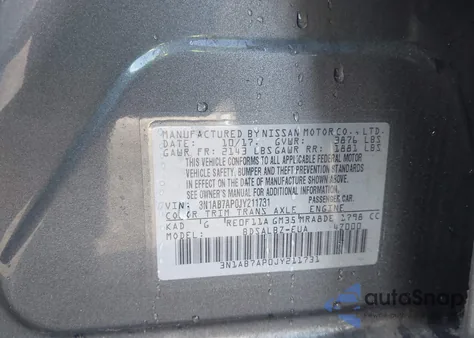 2018 Nissan Sentra S z USA, uszkodzony, nr VIN 3N1AB7AP0JY211731